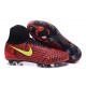 Nouvelles chaussures Nike Magista Obra II FG Football Crampons Noir Rouge Jaune