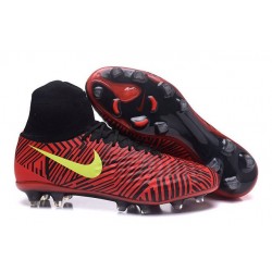 Nouvelles chaussures Nike Magista Obra II FG Football Crampons Noir Rouge Jaune