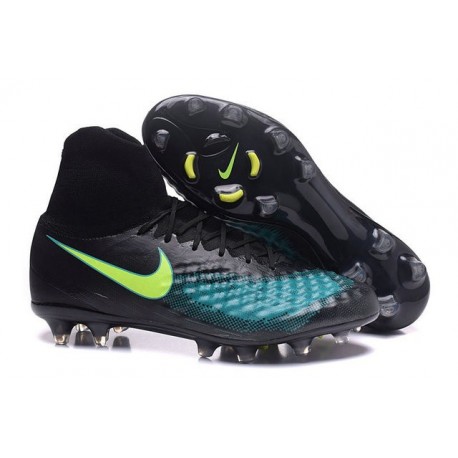 Nouvelles chaussures Nike Magista Obra II FG Football Crampons Noir Bleu Vert