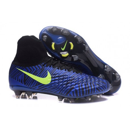 Nouvelles chaussures Nike Magista Obra II FG Football Crampons Bleu Noir Volt