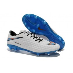 Coupe du monde 2014 Crampons Nike Hypervenom Phantom FG Blanc Bleu Pack de Réflexion