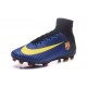 2016 Nouveau Chaussures de Football Mercurial Superfly V FG Barcelona FC Bleu Rouge Jaune Noir