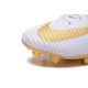 2016 Nouveau Chaussures de Football Mercurial Superfly V FG Real Madrid FC Blanc Or