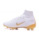 2016 Nouveau Chaussures de Football Mercurial Superfly V FG Real Madrid FC Blanc Or