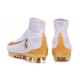 2016 Nouveau Chaussures de Football Mercurial Superfly V FG Real Madrid FC Blanc Or