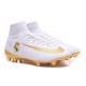 2016 Nouveau Chaussures de Football Mercurial Superfly V FG Real Madrid FC Blanc Or