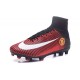 2016 Nouveau Chaussures de Football Mercurial Superfly V FG Manchester United Football Club Rouge Noir Blanc