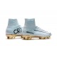 Nouveau Chaussures de Football Mercurial Superfly V FG pour Hommes CR7 Vitórias Blanc Or Noir