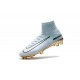 Nouveau Chaussures de Football Mercurial Superfly V FG pour Hommes CR7 Vitórias Blanc Or Noir