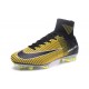 Nouveau Chaussures de Football Mercurial Superfly V FG pour Hommes Jaune Noir Blanc