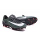 Nouvelles Nike Mercurial Vapor 11 FG Crampons de Football pour Hommes Noir Blanc Vert Électrique