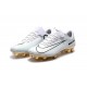 Nouvelles Nike Mercurial Vapor 11 FG Crampons de Football pour Hommes CR7 Vitórias Blanc Or Noir