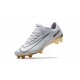 Nouvelles Nike Mercurial Vapor 11 FG Crampons de Football pour Hommes CR7 Vitórias Blanc Or Noir