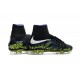 Nouvelles chaussures Nike HyperVenom Phantom II FG Football Crampons Noir Blanc Volt Bleu