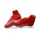 Nouvelles chaussures Nike HyperVenom Phantom II FG Football Crampons Rouge Argent