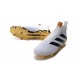 Nouveau Adidas Ace16+ Purecontrol FG/AG Chaussures de Football Blanc Or Noir