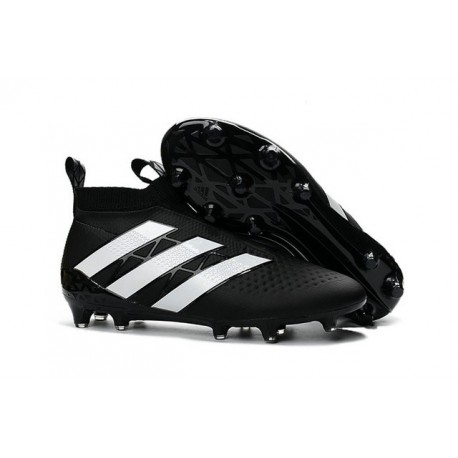 Nouveau Adidas Ace16+ Purecontrol FG/AG Chaussures de Football Noir Blanc