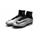 Nouveau Chaussures de Football Mercurial Superfly V FG pour Hommes Argent Noir