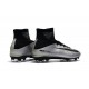 Nouveau Chaussures de Football Mercurial Superfly V FG pour Hommes Argent Noir