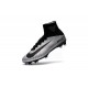 Nouveau Chaussures de Football Mercurial Superfly V FG pour Hommes Argent Noir