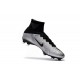 Nouveau Chaussures de Football Mercurial Superfly V FG pour Hommes Argent Noir