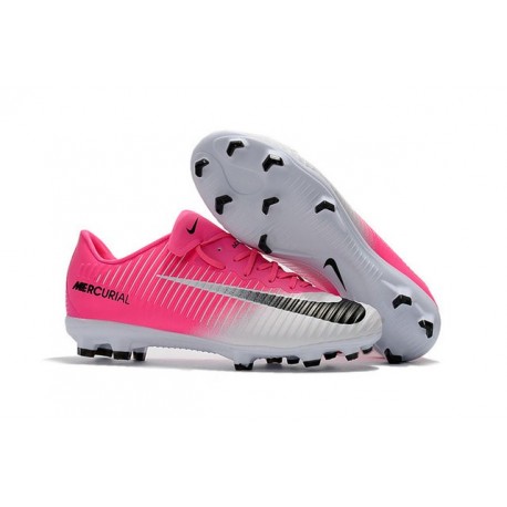 Nike Mercurial Vapor XI Tech Craft FG Chaussures De Foot 2017 Rose Blanc Noir 