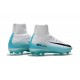 2017 Nouveau Chaussures de Football Mercurial Superfly V FG Blanc Bleu Noir