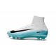 2017 Nouveau Chaussures de Football Mercurial Superfly V FG Blanc Bleu Noir