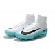 2017 Nouveau Chaussures de Football Mercurial Superfly V FG Blanc Bleu Noir