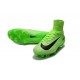 Nouveau Chaussures de Foot Nike Mercurial Superfly V FG Vert Électrique Noir Vert Fantôme