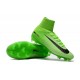 Nouveau Chaussures de Foot Nike Mercurial Superfly V FG Vert Électrique Noir Vert Fantôme