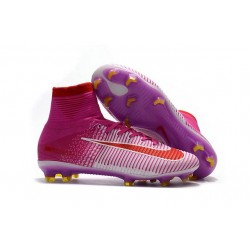 Chaussure de Cristiano Ronaldo Nike Mercurial Superfly 5 Tech Craft FG Rose Blanc Rouge