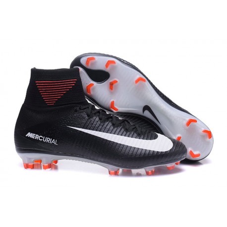 Nouveau Chaussures de Foot Nike Mercurial Superfly V FG Noir Blanc Rouge