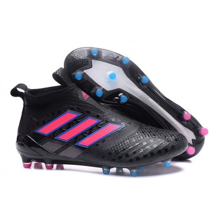 Nouveau Adidas ACE 17+ Purecontrol FG Chaussure de Foot Noir Rose Bleu