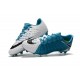 Chaussure de Football a Crampons Nike Hypervenom III FG Blanc Noir Bleu Photo