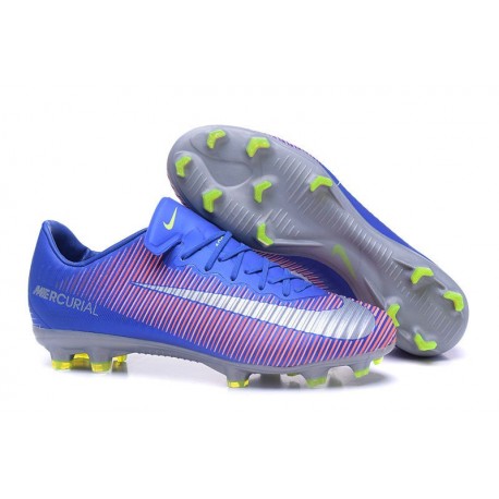 Nike Mercurial Vapor XI FG Argent Bleu Rose Crampon de Foot Pas Cher