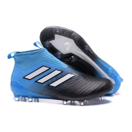 Chaussure Adidas Ace 17 Purecontrol FG Crampons Foot Pas Cher Noir Bleu