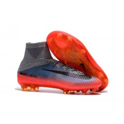 Nouvelle mercurial 2017 - Chaussure de Foot CR7 Mercurial Superfly V FG Pas Cher Gris Cool Hematite Loup