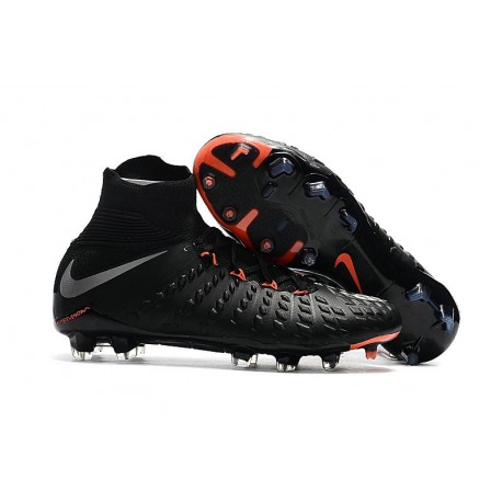 Nouvelle Chaussures de Foot Nike HyperVenom Phantom 3 FG Pas Cher Noir Argent Anthracite