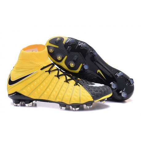 Chaussure de Foot Nike Hypervenom 3 Pas Cher Pour Homme Jaune Noir