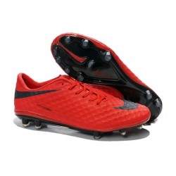 Pas Cher Crampons Nike Hypervenom Phantom FG Rouge Noir