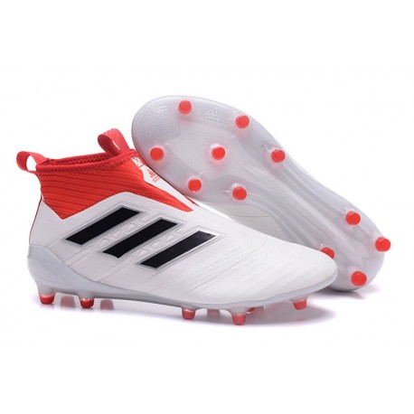 Adidas ACE 17+ Purecontrol FG Chaussure de Foot Pour Homme - Champagne Blanc Casse Noir Rouge