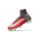 Chaussures de Football - Crampons Pour Terrain Sec Nike Mercurial Superfly V FG Hyper Rose Blanc Gris Loup