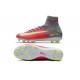 Chaussures de Football - Crampons Pour Terrain Sec Nike Mercurial Superfly V FG Hyper Rose Blanc Gris Loup