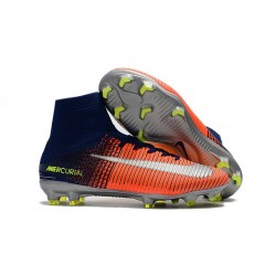 Chaussures de Foot Nike Mercurial Superfly V FG Orange Jaune Argent