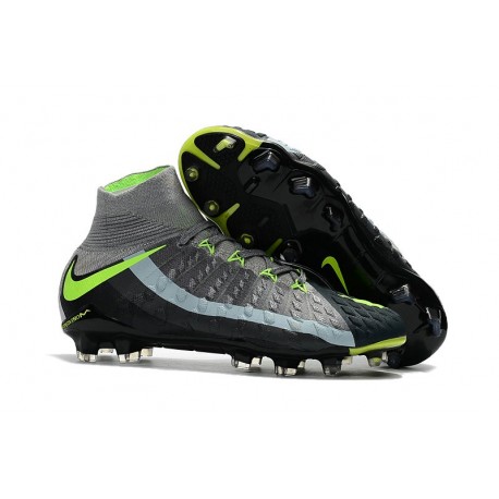 Nouvelles Crampons Foot - Chaussure Hypervenom Phantom III ACC DF FG Air Max Gris Noir Vert