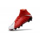 Crampon de Foot Soldes - Nike HyperVenom Phantom III FG Rouge Blanc