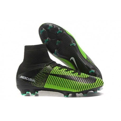 2017 Nouveau Chaussures de Football Mercurial Superfly V FG Vert Noir