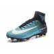 2017 Nouveau Chaussures de Football Mercurial Superfly V FG Noir Blanc Bleu