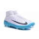 Chaussures de Foot Nike Mercurial Superfly V FG Blanc Bleu Noir